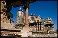 Devi Jagadamba temple seen through Mahadeva. Khajuraho, Madhya Pradesh, India (color)