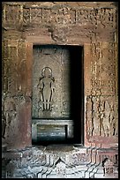 Inner sanctum (garbhagriha) of Lakshmana temple. Khajuraho, Madhya Pradesh, India (color)