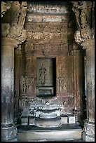 Columns and inner sanctum (garbhagriha) of Lakshmana temple. Khajuraho, Madhya Pradesh, India