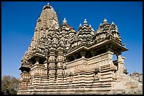 Kadariya-Mahadeva temple seen from the side. Khajuraho, Madhya Pradesh, India (color)