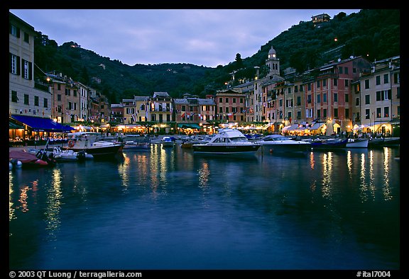 Port at dusk, Portofino. Liguria, Italy