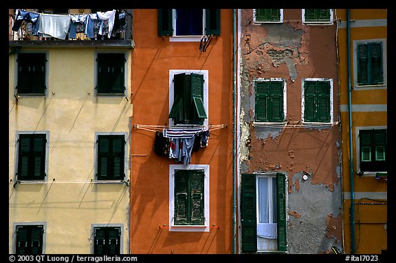 Multicolored houses, Riomaggiore. Cinque Terre, Liguria, Italy (color)