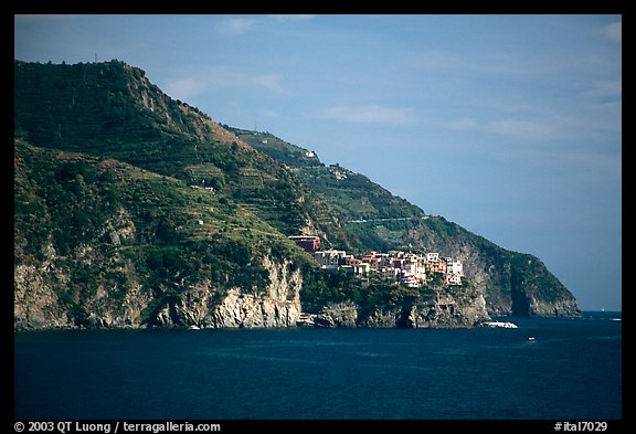 Manarola seen from Corniglia. Cinque Terre, Liguria, Italy