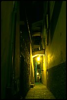 Narrow street at night, Vernazza. Cinque Terre, Liguria, Italy ( color)