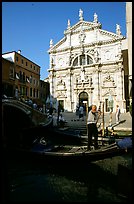 Gondola and church. Venice, Veneto, Italy (color)