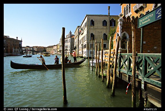Grand Canal with Traghetto. Venice, Veneto, Italy (color)