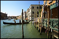 Grand Canal with Traghetto. Venice, Veneto, Italy (color)