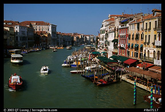 Grand Canal near Rialto Bridge. Venice, Veneto, Italy (color)