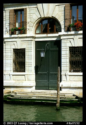 Doorway and steps on the Grand Canal. Venice, Veneto, Italy