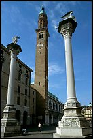 Lion of St Mark and Torre di Piazza, Piazza dei Signori. Veneto, Italy ( color)