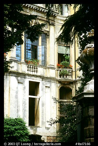 Palace seen through trees. Veneto, Italy