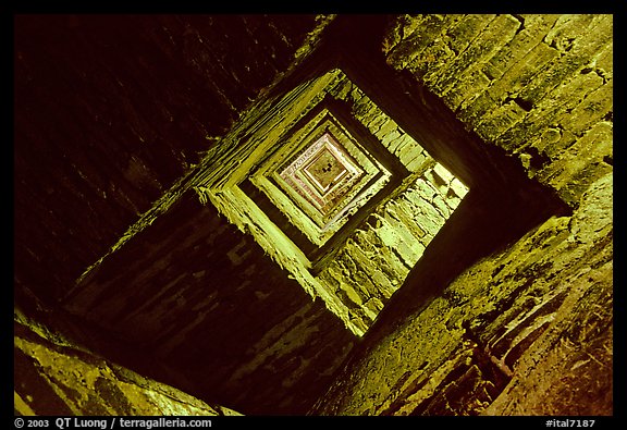 Stairs inside Torre del Mangia (Bell tower). Siena, Tuscany, Italy (color)