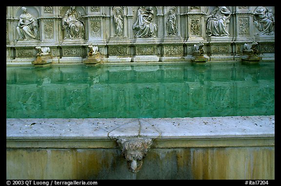 15th century Fonte Gaia (Gay Fountain). Siena, Tuscany, Italy