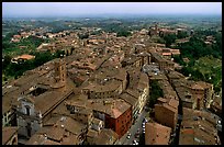 Historic town seen from Torre del Mangia. Siena, Tuscany, Italy