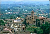 Basilica di Santa Maria dei Servi seen from Torre del Mangia. Siena, Tuscany, Italy (color)