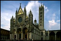 Renaissance style cathedral, afternoon. Siena, Tuscany, Italy (color)
