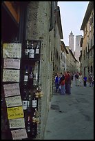 Produce store on Via San Giovanni. San Gimignano, Tuscany, Italy (color)