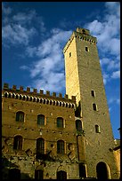 Palazzo del Popolo and Torre Grossa, early morning. San Gimignano, Tuscany, Italy ( color)