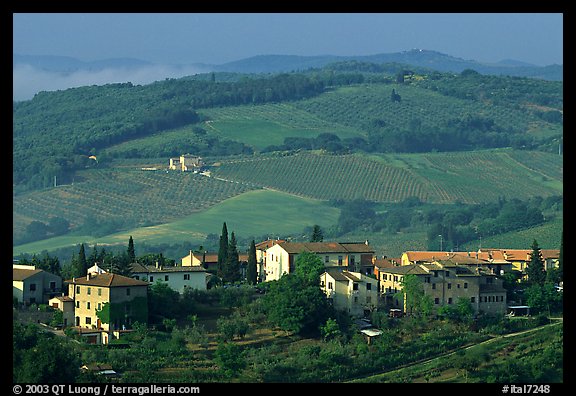 Countryside around the town. San Gimignano, Tuscany, Italy