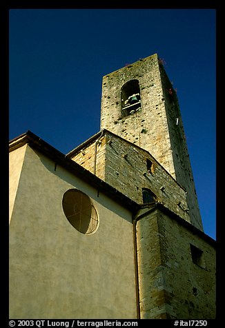 Massive shapes of the Duomo. San Gimignano, Tuscany, Italy (color)