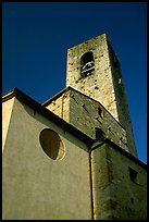 Massive shapes of the Duomo. San Gimignano, Tuscany, Italy ( color)