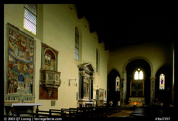 Interior of Chiesa di Sant'Agostino. San Gimignano, Tuscany, Italy (color)