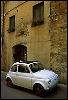 Classic Fiat 500. San Gimignano, Tuscany, Italy (color)