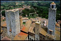 Towers seen from Torre Grossa. San Gimignano, Tuscany, Italy