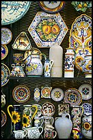 Ceramic plates on display. Orvieto, Umbria (color)