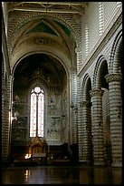 Interior and main nave of Cathedral (Duomo). Orvieto, Umbria