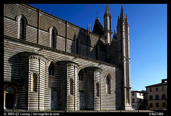 Side view of the Duomo. Orvieto, Umbria (color)