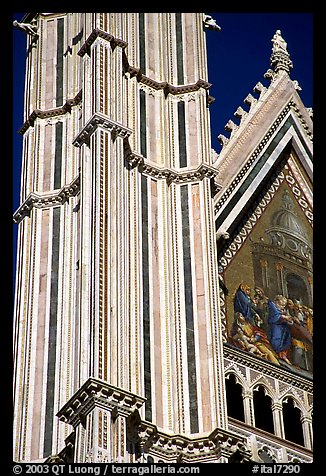 Facade detail of the Cathedral (Duomo). Orvieto, Umbria