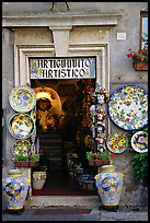 Doorway of the ceramic store. Orvieto, Umbria ( color)