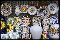Assortment of ceramic pieces for sale. Orvieto, Umbria ( color)