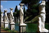 Antique statues along the Canopus, Villa Hadriana. Tivoli, Lazio, Italy ( color)