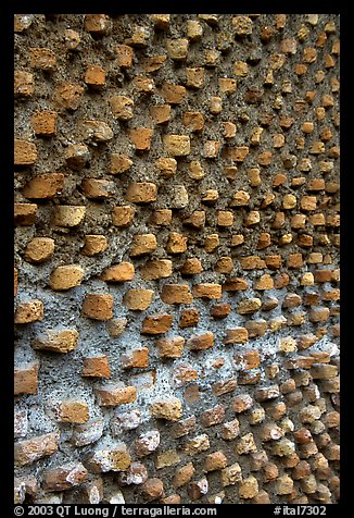 Wall detail along the Pecile, Villa Hadriana. Tivoli, Lazio, Italy (color)