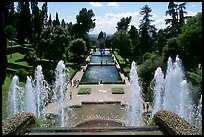 Fountains and pools in  Villa d'Este. Tivoli, Lazio, Italy (color)