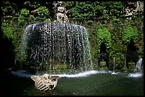Elaborate fountain in the gardens of Villa d'Este. Tivoli, Lazio, Italy (color)