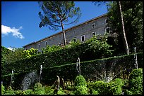 The Villa d'Este seen from the lower terraces of the garden. Tivoli, Lazio, Italy (color)