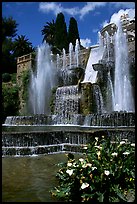 Largest fountain in the gardens of Villa d'Este. Tivoli, Lazio, Italy ( color)