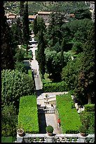 Formal gardens seen from the Villa d'Este. Tivoli, Lazio, Italy ( color)