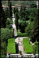 Formal gardens seen from the Villa d'Este. Tivoli, Lazio, Italy