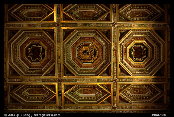 Ornemented ceilling, Villa d'Este. Tivoli, Lazio, Italy (color)