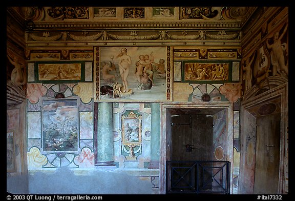 Mannerist frescoes in the Villa d'Este. Tivoli, Lazio, Italy