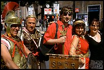 Roman Legionnaires pose with tourists, Roman Forum. Rome, Lazio, Italy