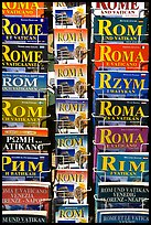 Tourist guides about Rome in all languages. Rome, Lazio, Italy (color)