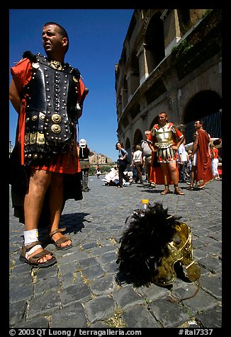 Wherever I rest my helmet, that's my home, Roman Forum. Rome, Lazio, Italy (color)