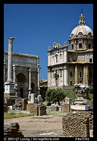 West end of the Roman Forum. Rome, Lazio, Italy (color)