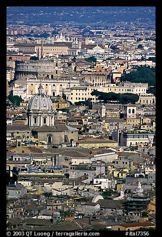 View of the city from Saint Peter's Dome. Rome, Lazio, Italy (color)