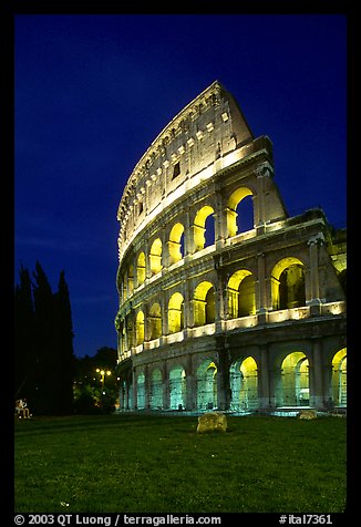Colosseum at night. Rome, Lazio, Italy (color)